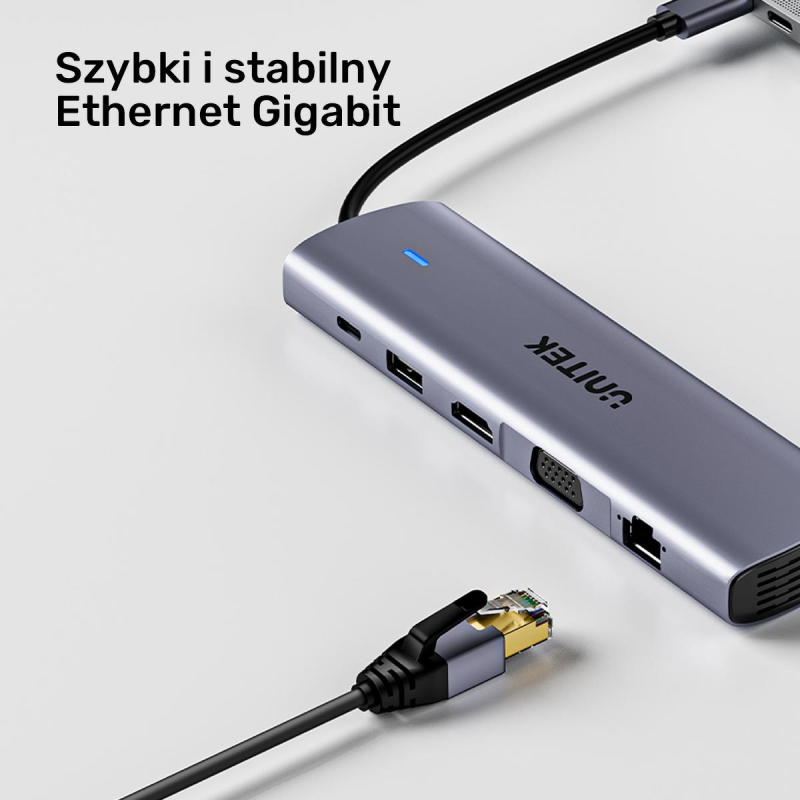Unitek Hub USB-C 11w1 z obsługą dwóch monitorów |... | PartsPC.pl