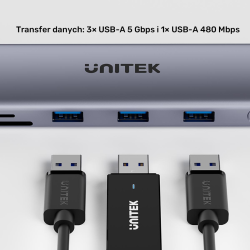 Unitek Hub USB-C 11w1 z obsługą dwóch monitorów |... | PartsPC.pl