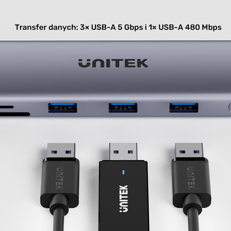Unitek Hub USB-C 11w1 z obsługą dwóch monitorów |... | PartsPC.pl
