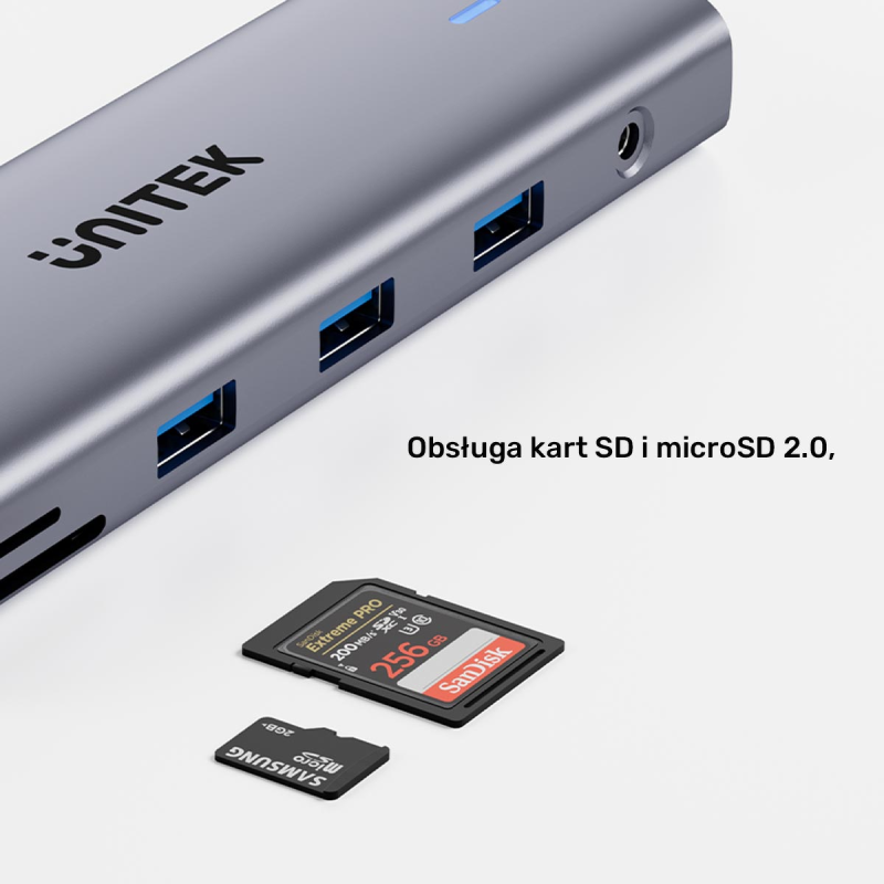 Unitek Hub USB-C 11w1 z obsługą dwóch monitorów |... | PartsPC.pl