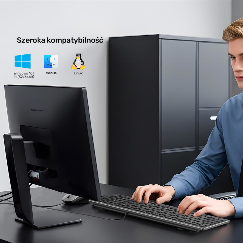 Unitek SlimTap Lekka klawiatura przewodowa biurowa... | PartsPC.pl