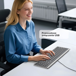 Unitek SlimTap Lekka klawiatura przewodowa biurowa... | PartsPC.pl