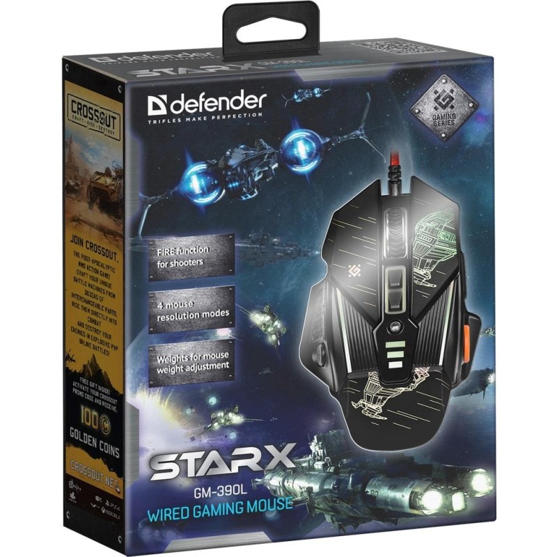 Mysz przewodowa Defender STARX GM-390L 3200dpi Gaming 8P | PartsPC.pl