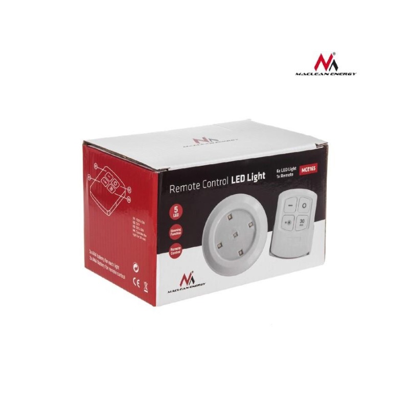 Zestaw 6 lamp LED Maclean MCE165 z pilotem na baterie 3xAAA