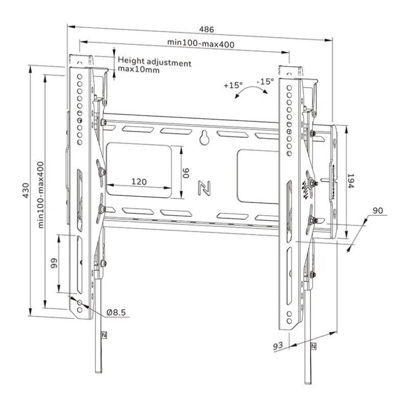 Uchwyt na telewizor Neomounts WL35-750BL14 32"-75" max 100kg
